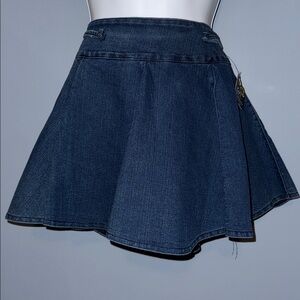 Denim Skort with Flared Hem - Size Unknown